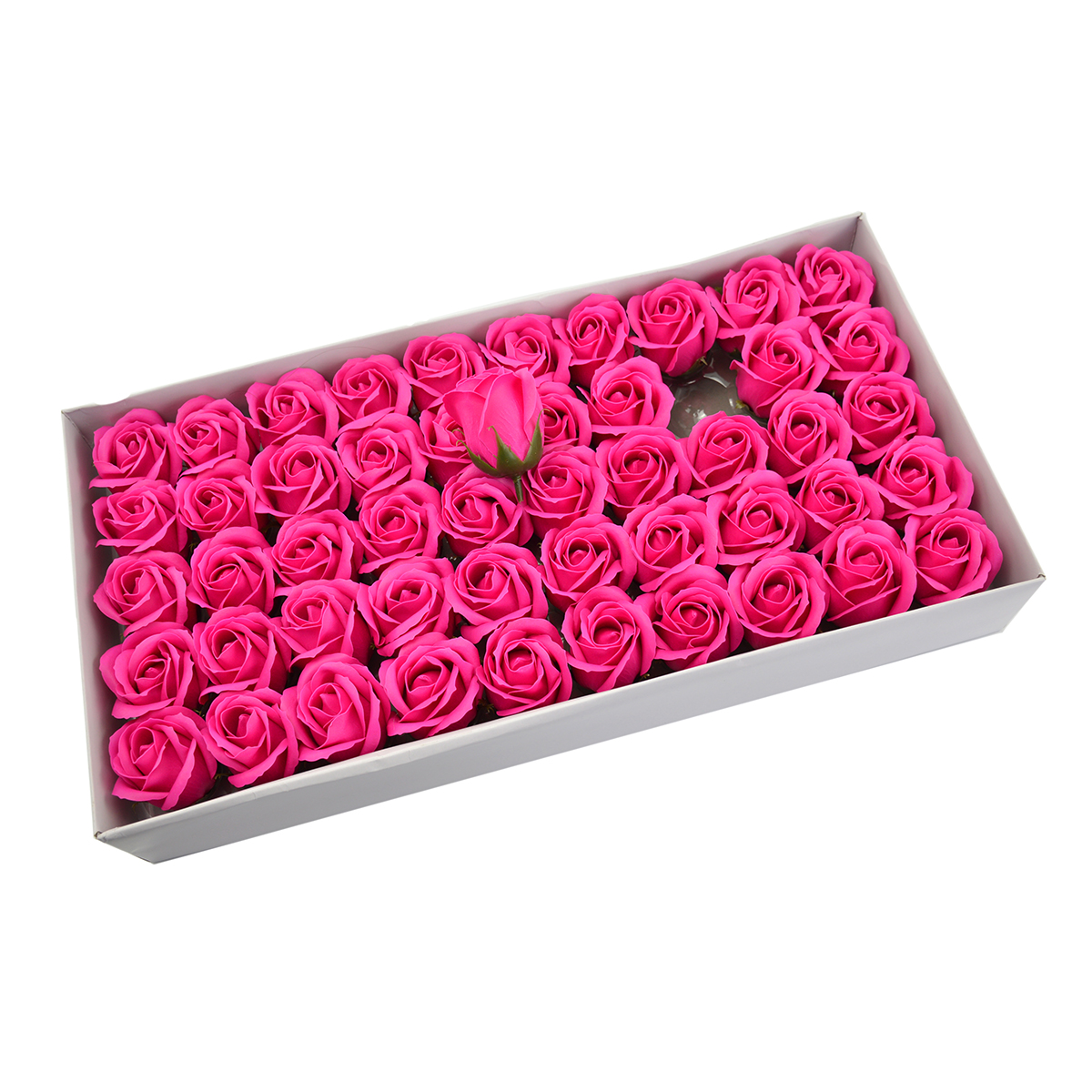 Juego de 50 rosas de jabón aromáticas, toque real, rosa intenso