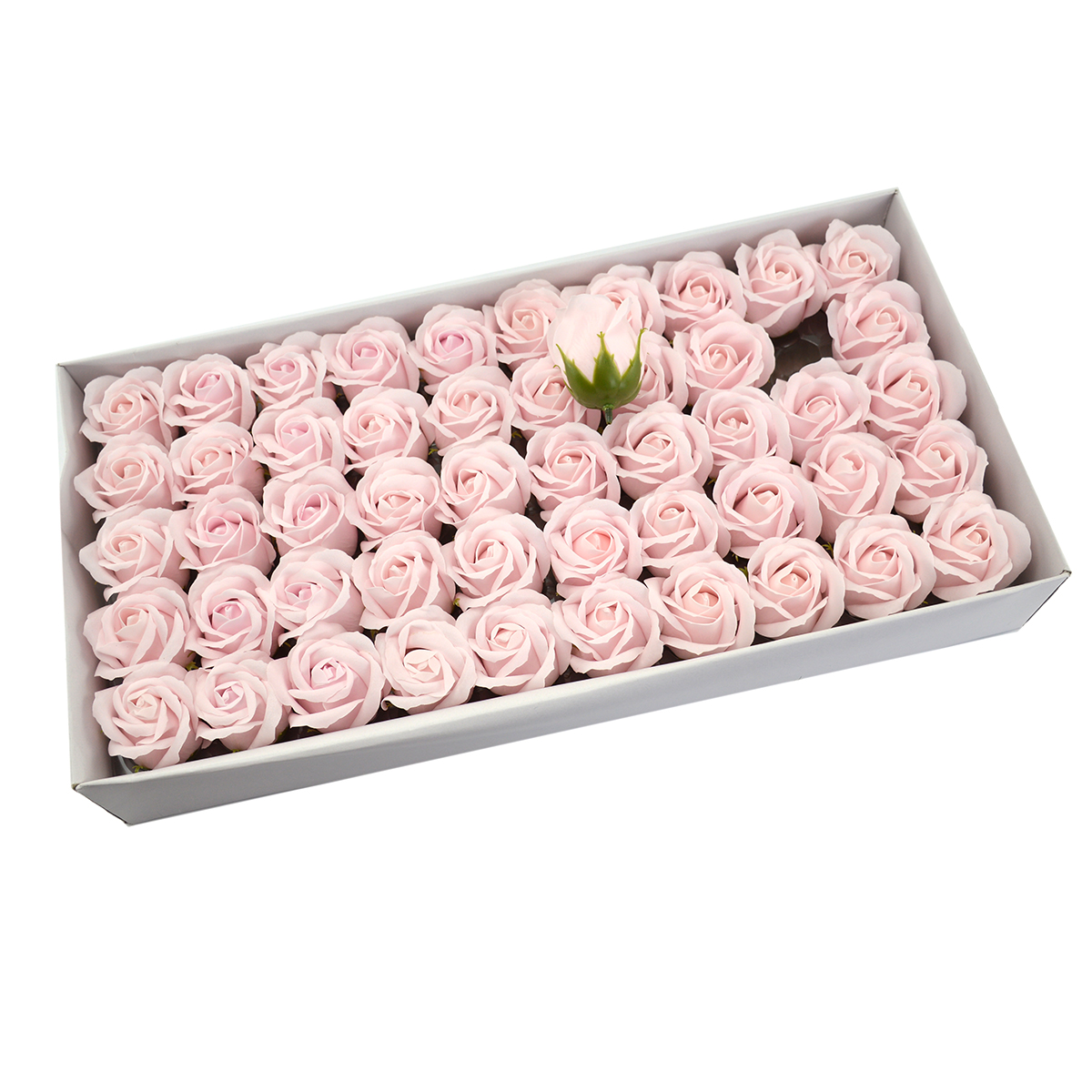 Juego de 50 rosas de jabón aromáticas, toque real, rosa pálido